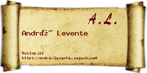 André Levente névjegykártya